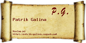 Patrik Galina névjegykártya